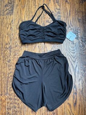 Bluewater Dancewear Black Belle Top and Shorts Dance Set